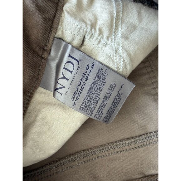 NYDJ Marilyn Straight Taupe Corduroy Lift x Tuck Pants Size 10 P - Picture 6 of 10